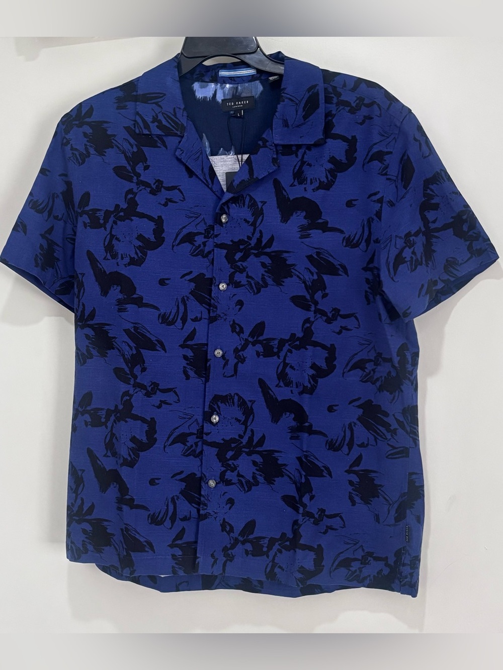 Ted Baker London Midnight Sail Floral Camp Collar Button Up Shirt Size Large